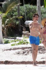 HEATHER GRAHAM in Bikini at a Beach in Mexico