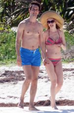 HEATHER GRAHAM in Bikini at a Beach in Mexico