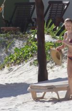 HEATHER GRAHAM in Bikini at a Beach in Mexico