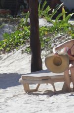 HEATHER GRAHAM in Bikini at a Beach in Mexico