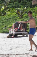 HEATHER GRAHAM in Bikini at a Beach in Mexico