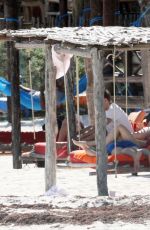 HEATHER GRAHAM in Bikini at a Beach in Mexico