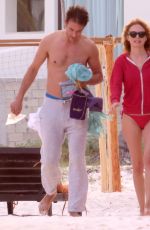 HEATHER GRAHAM in Bikini at a Beach in Mexico