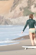 HELEN HUNT in Bikini Bottoms at a Beach in Malibu