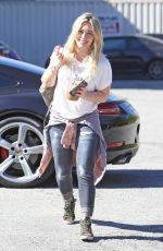 HILARY DUFF Arrives at a Recording Studio in Los Angeles