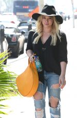 HILARY DUFF in Ripped Jeans Out and About in West Hollywood 1602
