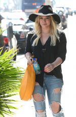 HILARY DUFF in Ripped Jeans Out and About in West Hollywood 1602