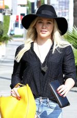 HILARY DUFF in Ripped Jeans Out and About in West Hollywood 1602