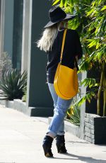 HILARY DUFF in Ripped Jeans Out and About in West Hollywood 1602