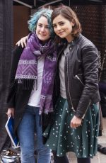 JENNA LOUISE COLEMAN on the Set of Doctor Who in Tenerife
