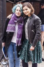 JENNA LOUISE COLEMAN on the Set of Doctor Who in Tenerife