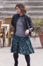 JENNA LOUISE COLEMAN on the Set of Doctor Who in Tenerife