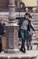 JENNA LOUISE COLEMAN on the Set of Doctor Who in Tenerife