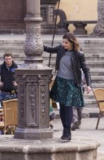JENNA LOUISE COLEMAN on the Set of Doctor Who in Tenerife
