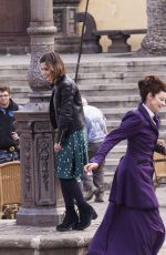 JENNA LOUISE COLEMAN on the Set of Doctor Who in Tenerife