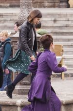 JENNA LOUISE COLEMAN on the Set of Doctor Who in Tenerife