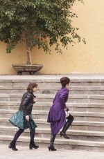 JENNA LOUISE COLEMAN on the Set of Doctor Who in Tenerife