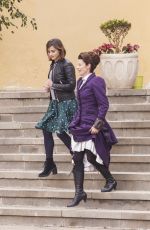 JENNA LOUISE COLEMAN on the Set of Doctor Who in Tenerife