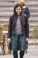 JENNA LOUISE COLEMAN on the Set of Doctor Who in Tenerife