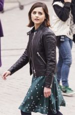 JENNA LOUISE COLEMAN on the Set of Doctor Who in Tenerife