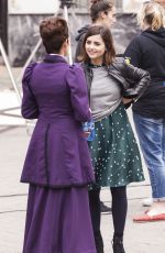 JENNA LOUISE COLEMAN on the Set of Doctor Who in Tenerife