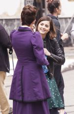 JENNA LOUISE COLEMAN on the Set of Doctor Who in Tenerife