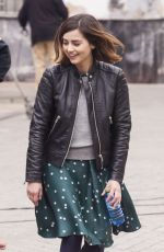 JENNA LOUISE COLEMAN on the Set of Doctor Who in Tenerife