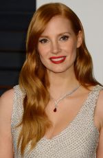 JESSICA CHASTAIN at Vanity Fair Oscar Party in Hollywood