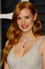 JESSICA CHASTAIN at Vanity Fair Oscar Party in Hollywood