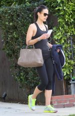 JORDANA BREWSTER in Leggings and Tanik Top Out in West Hollywood
