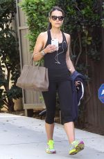 JORDANA BREWSTER in Leggings and Tanik Top Out in West Hollywood