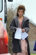 KATE BECKINSALE on the Set of Love and Friendship in Dublin