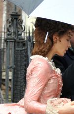 KATE BECKINSALE on the Set of Love and Friendship in Dublin