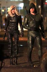 KATIE CASSIDY on the Set of Arrow in Vancouver 1702
