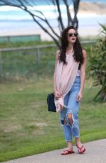 KAYA SCODELARIO in Ripped Jeans on The Gold Coast in Queensland