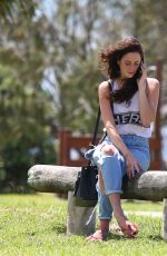 KAYA SCODELARIO in Ripped Jeans on The Gold Coast in Queensland