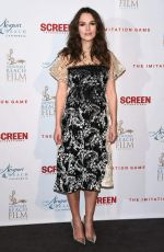 KEIRA KNIGHTLEY at The Imitation Game Pre-bafta Reception