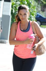 KELLY BROOK in Tight Leggings Arrives at a Gym in Los Angeles