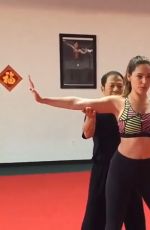 KELLY BROOK Training at Shaolin Wushu Centre in Los Angeles