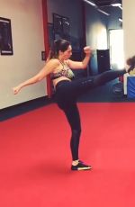 KELLY BROOK Training at Shaolin Wushu Centre in Los Angeles