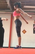 KELLY BROOK Training at Shaolin Wushu Centre in Los Angeles
