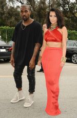 KIM KARDASHIAN and Kanye West Arrives at Roc Nation Pre-grammy Brunch in Beverly Hills