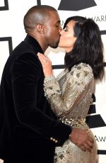 KIM KARDASHIAN at 2015 Grammy Awards in Los Angeles