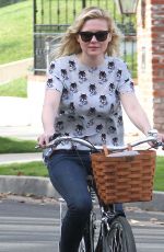 KIRSTEN DUNST Riding a Bike Out in Los Angeles