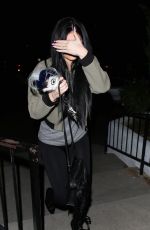 KYLIE JENNER in Tights Arrives at Sugarfish in Los Angeles