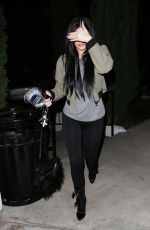 KYLIE JENNER in Tights Arrives at Sugarfish in Los Angeles