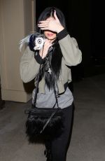 KYLIE JENNER in Tights Arrives at Sugarfish in Los Angeles