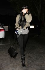 KYLIE JENNER in Tights Arrives at Sugarfish in Los Angeles