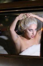 LADY GAGA on the Set of Shiseido Commercial in New York