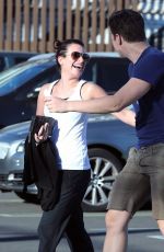 LEA MICHELE and Jonathan Groff Out for Lunch in Los Angeles